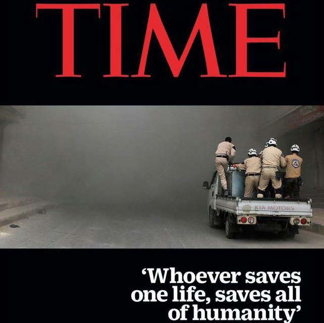 I can’t stop staring at the White Helmets Time cover